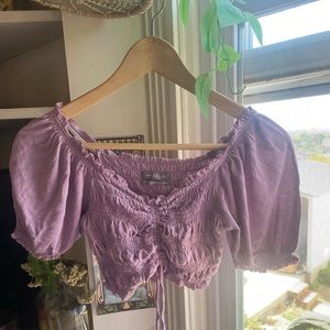 Boho cottage core fairy light purple top with a flowy  lightweight fabric